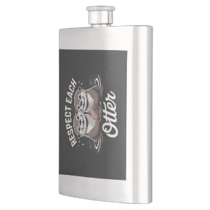 Otter Respect Each Other Funny Hip Flask