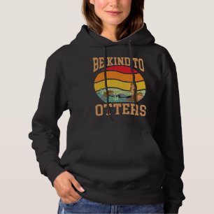 Otter Retro Animal Sea Playing Futurism Fan  Kind Hoodie