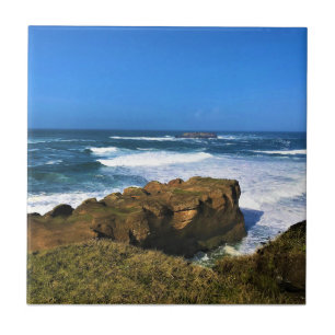 Otter Rock at Devil's Punchbowl State Park, Oregon Ceramic Tile