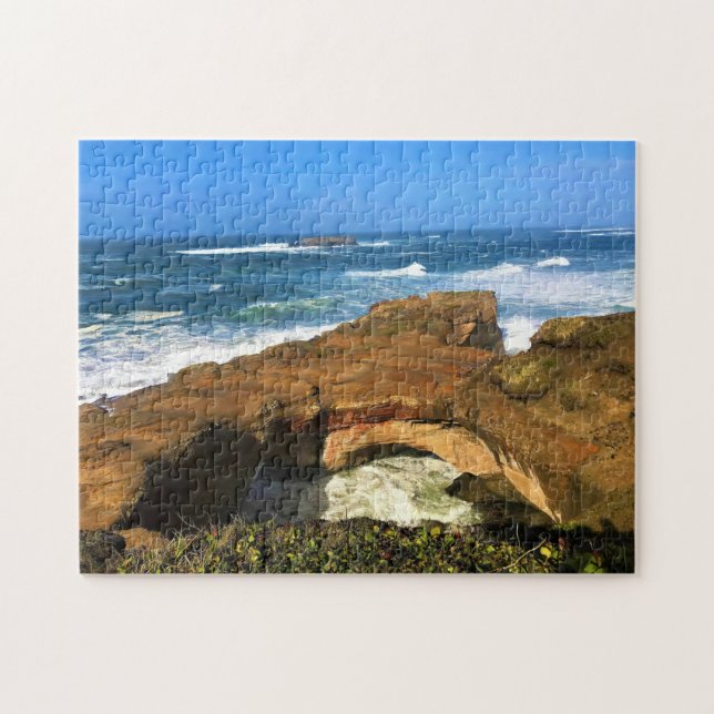Otter Rock at Devil's Punchbowl State Park, Oregon Jigsaw Puzzle (Horizontal)