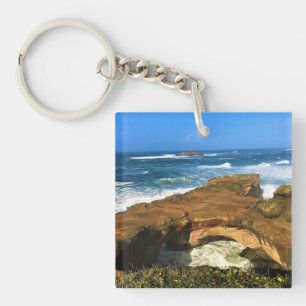 Otter Rock at Devil's Punchbowl State Park, Oregon Key Ring