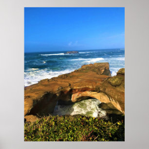 Otter Rock at Devil's Punchbowl State Park, Oregon Poster