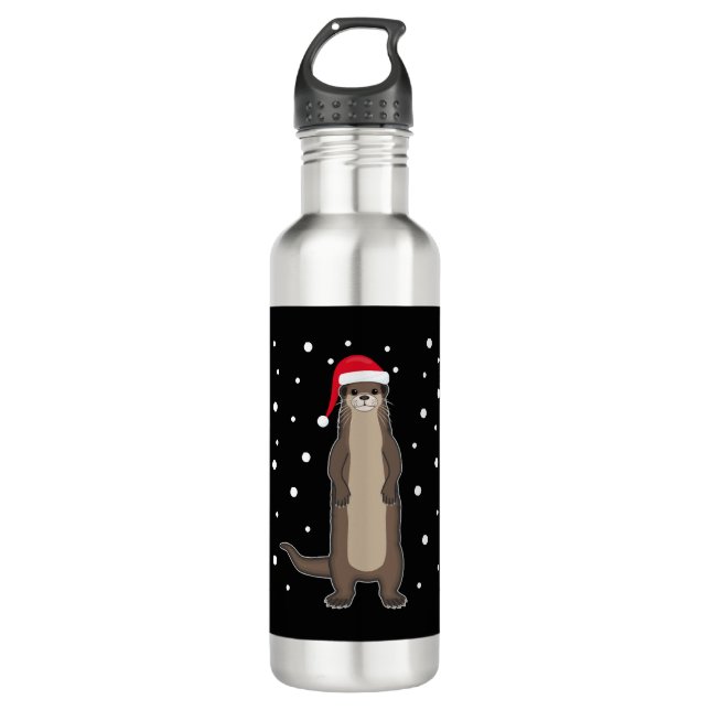 Otter Sea Otter Christmas Animals Gift Idea 710 Ml Water Bottle (Front)