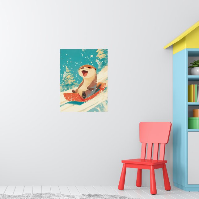 Otter Sledding in Snow Poster (Nursery 1)