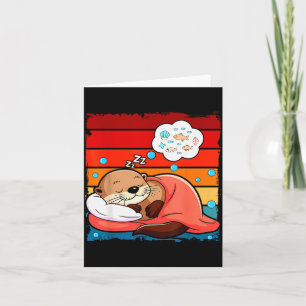 Otter Sleeng Animal Pajamas Nap Pjs Outfit Sea Ott Card