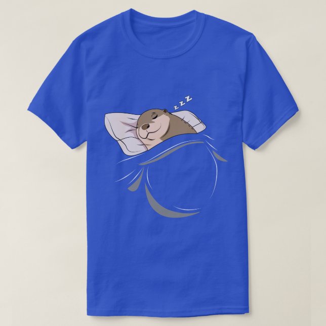 Otter Sleeping Animal Nap Napping Slumber T-Shirt (Design Front)