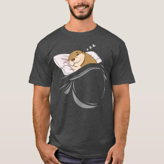 Otter Sleeping Animal Pyjamas Nap PJs Outfit Gift  T-Shirt