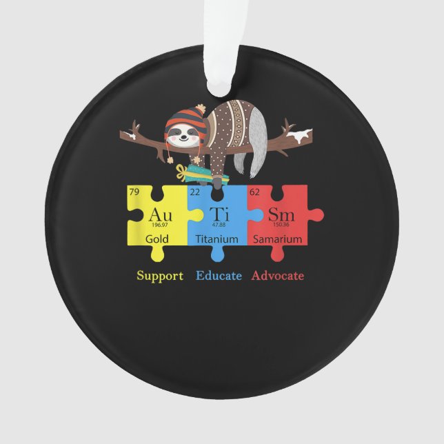 Otter sloth support educate| Otter Chemistry  Gift Ornament (Front)