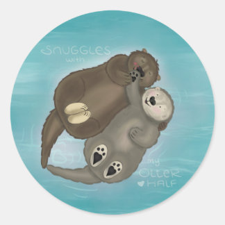 Otter Snuggles Sticker