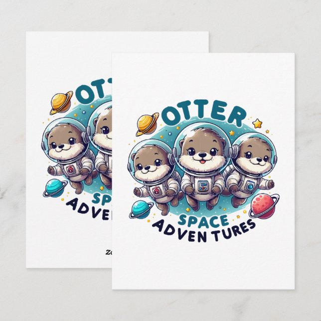 Otter Space Adventures Holiday Card (Front/Back)