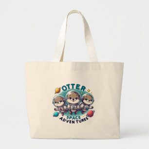 Otter Space Adventures Large Tote Bag