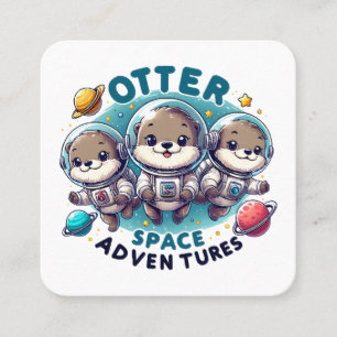 Otter Space Adventures Square Business Card