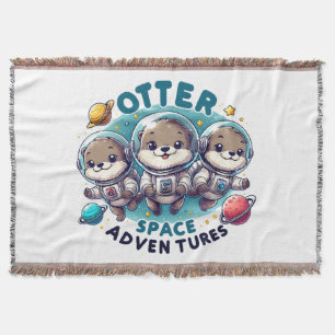 Otter Space Adventures Throw Blanket