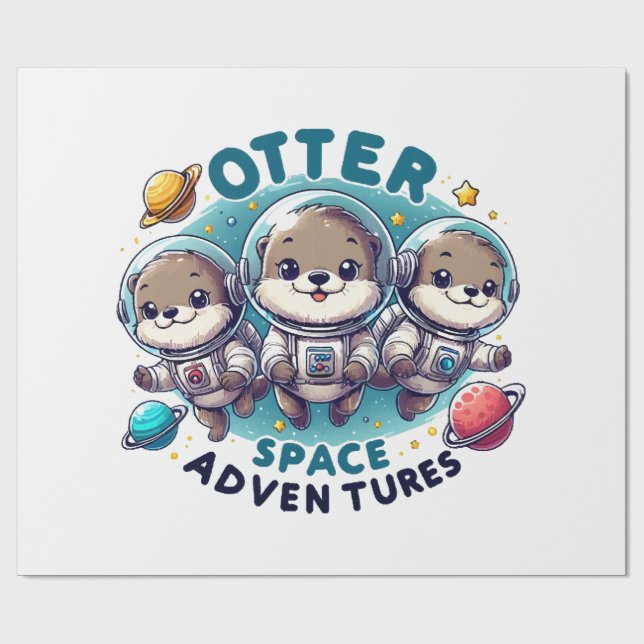 Otter Space Adventures Wrapping Paper (Flat)