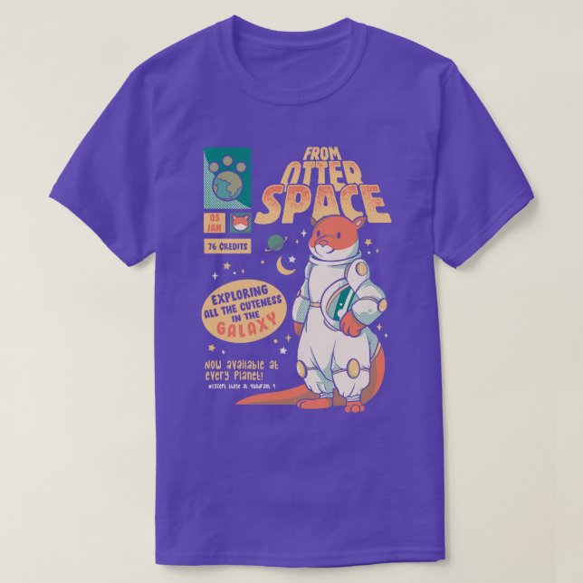 Otter Space Astronaut Other Gravity Galaxy Comics  T-Shirt (Design Front)