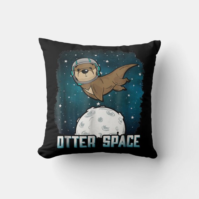 Otter Space| Funny Otter Space Animal Cushion (Front)