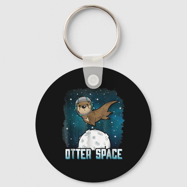 Otter Space| Funny Otter Space Animal Key Ring (Front)