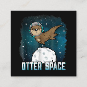 Otter Space Funny Otter Space Animal Square Business Card