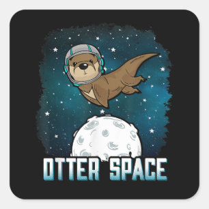 Otter Space Shirt, Funny Outer Space Animal Square Sticker