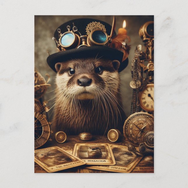Otter Steampunk Tarot Card Reader (Front)