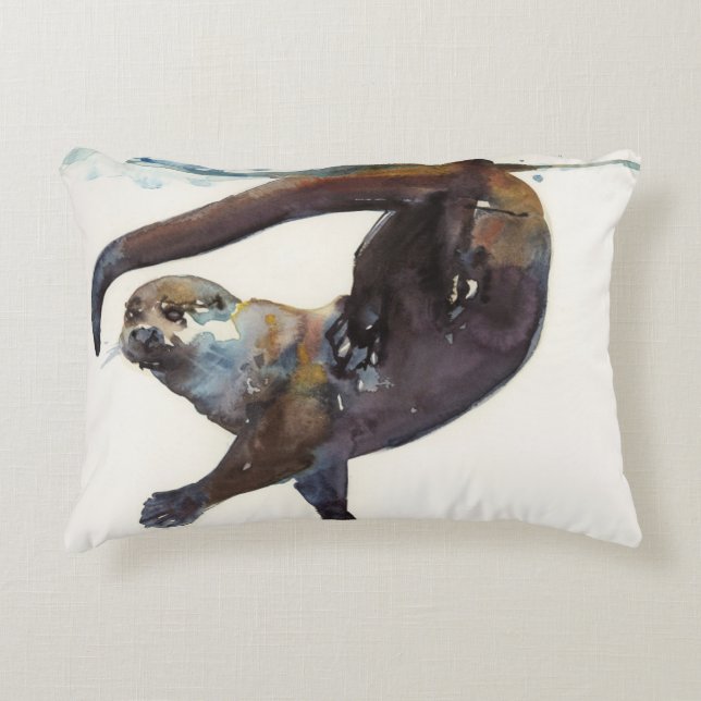 Otter Study II -'Talisker' Decorative Cushion (Front)