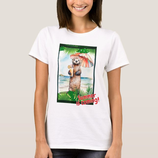 Otter "Summer is coming!"  T-Shirt (Front)