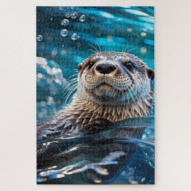 Otter Swimming Jigsaw Puzzle (Vertical)