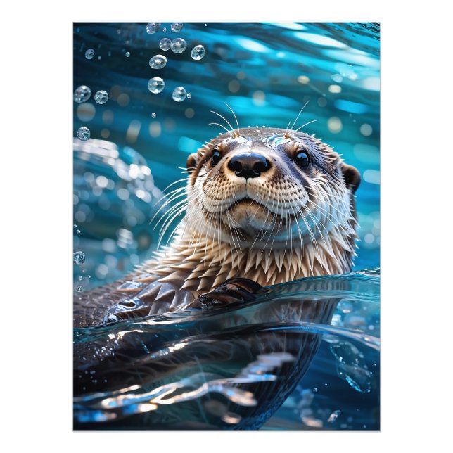 Otter Swimming Photo Print (Front)
