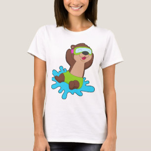 Otter Swimming Swimming goggles Summer T-Shirt