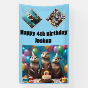 Otter Triplets Birthday Party, Banner