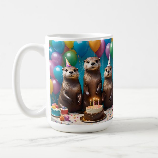 Otter Triplets Birthday Party,  Coffee Mug (Left)