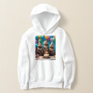 Otter Triplets Birthday Party, Kids Hoodie