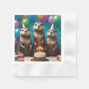 Otter Triplets Birthday Party, Napkin