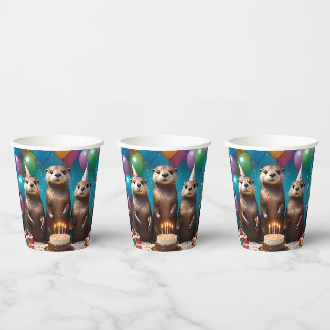 Otter Triplets Birthday Party, Paper Cups (Multi)