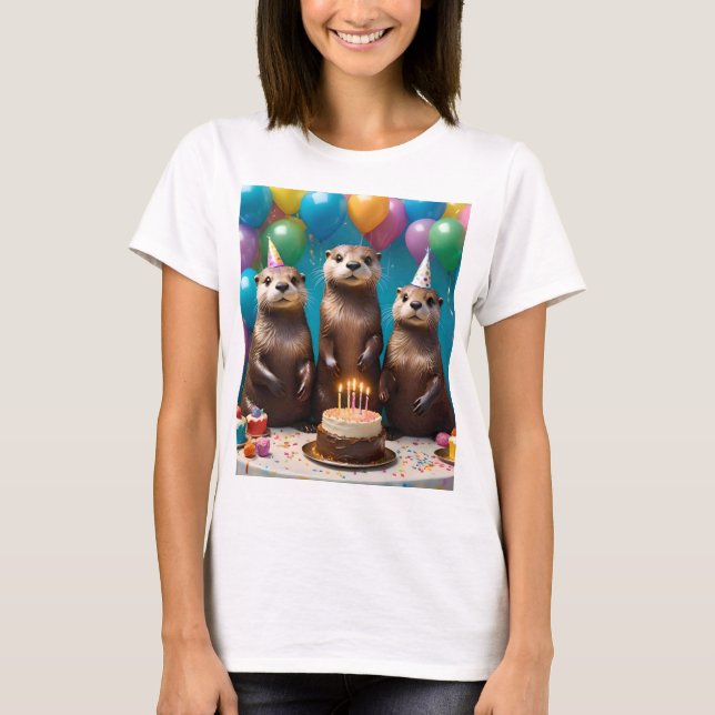 Otter Triplets Birthday Party,  T-Shirt (Front)