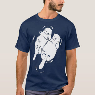Otter Twin Holding Hands Matching Couple Lover T-Shirt