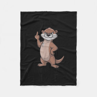 Otter Twinkle Little Snitch Mind Your Business Nos Fleece Blanket