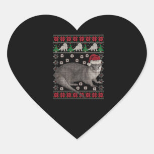 Otter Ugly Christmas Sweat Animal Holiday Xmas Heart Sticker