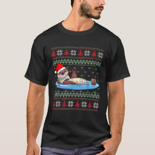 Otter Ugly Christmas Sweater Santa Otter Xmas Ligh