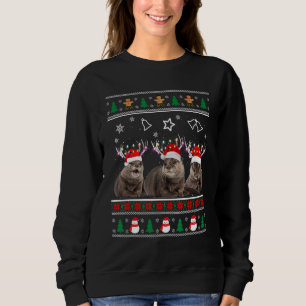 Otter Ugly Sweater Christmas Animals Lights Xmas