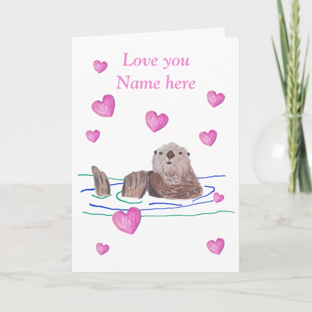 Otter Valentine Holiday Card (Front)