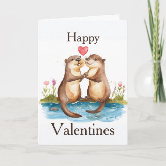 Otter Valentines Day Card