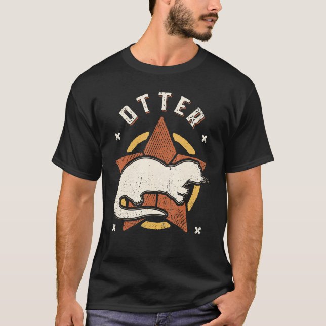Otter Vintage Retro Classic Animal T-Shirt (Front)