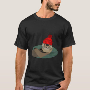 Otter Wearing A Beanie T-Shirt