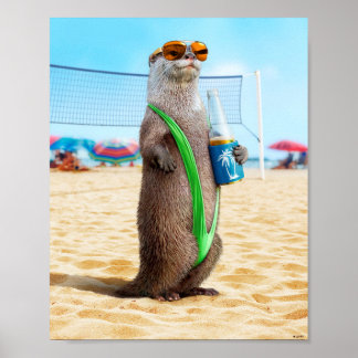 Otter Wearing Mankini Poster