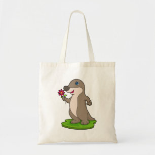 Otter with Flower Tote Bag