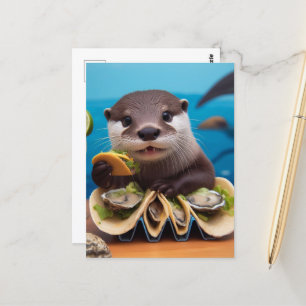 Otter With Osyster Tacos Postcard