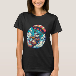 Otter with Parachute and Fish Adventure T-Shirt