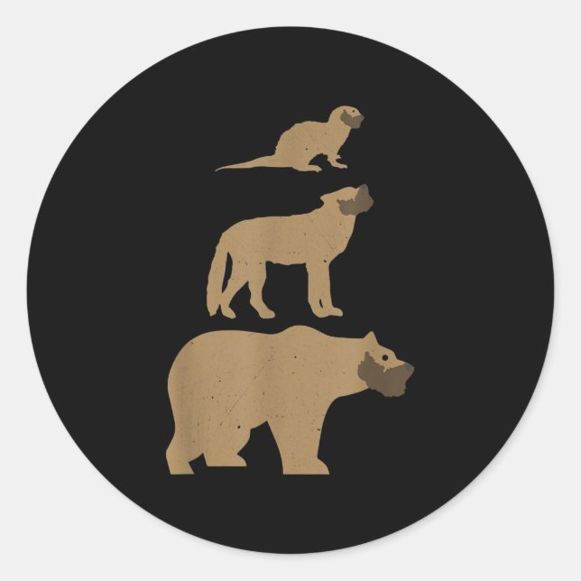 Otter Wolf Bear gay slang| Funny Gift Classic Round Sticker (Front)