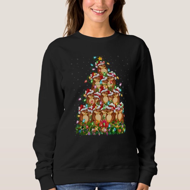 Otter  Xmas Lights Santa Otter Christmas Tree Sweatshirt (Front)